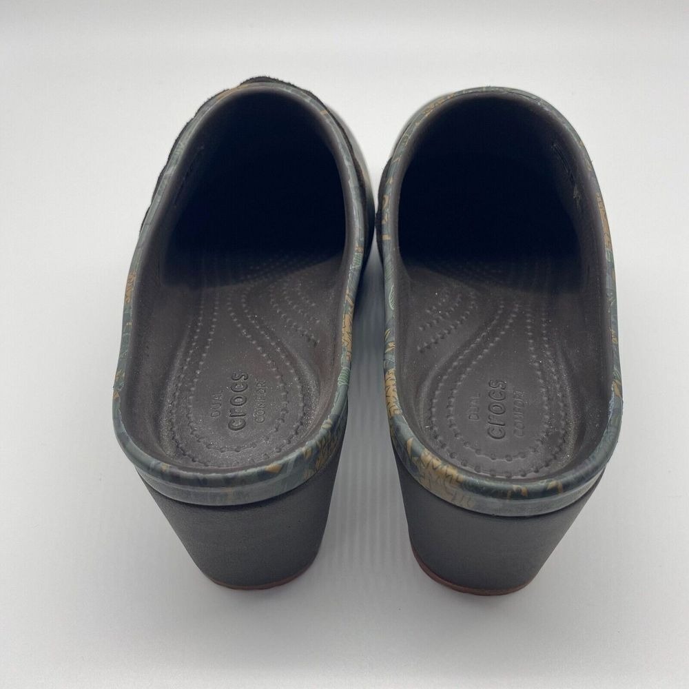 CROCS Sarah Graphic Floral Green / Brown Womens US‎ 9 Dual Comfort Clog EUC - Picture 7 of 9
